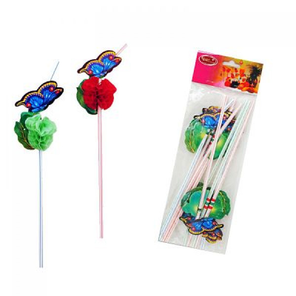 сламки парти с пеперуда 12бр