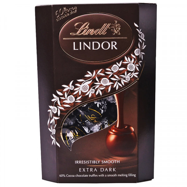 бонбони линдор черен шоколад 60%  200 гр