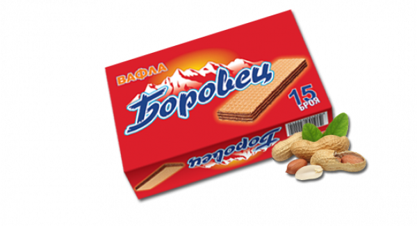 вафли боровец кутия 15бр 375г