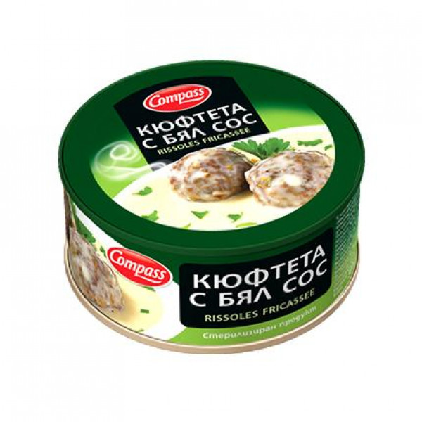 консерва меню кюфтета с бял сос 300г