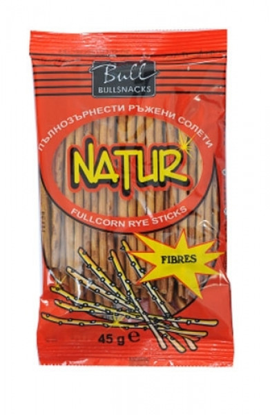 пълнозърнести ръжени солети натюр с фибри 45гр.