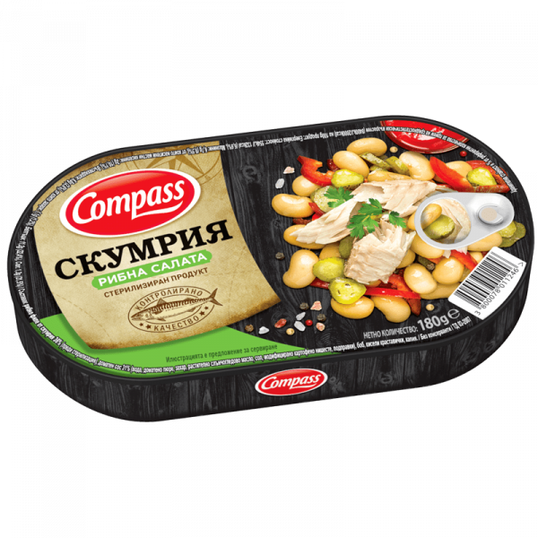 скумрия рибна салата компас 180гр