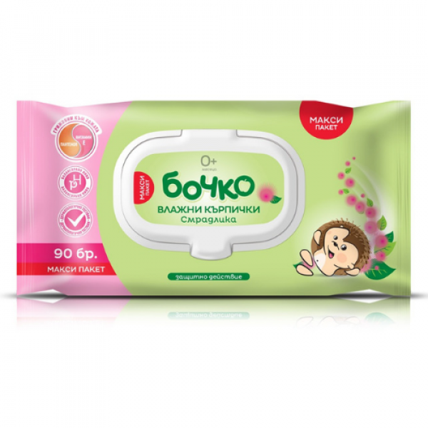 мокри кърпи бебешки бочко 90бр.