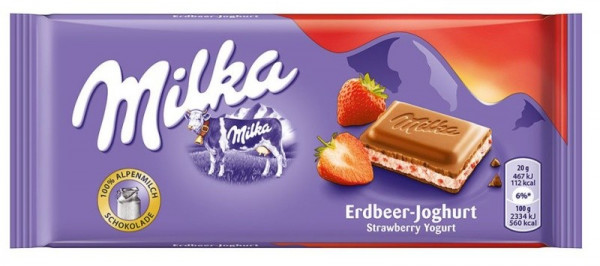шоколад милка с ягодов йогурт 100гр.