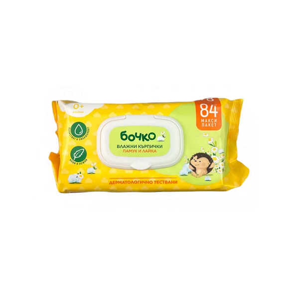 мокри кърпи бочко лайка и памук 84бр