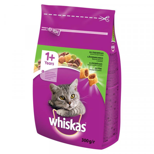 храна за котки уискас агнешко месо 300гр.