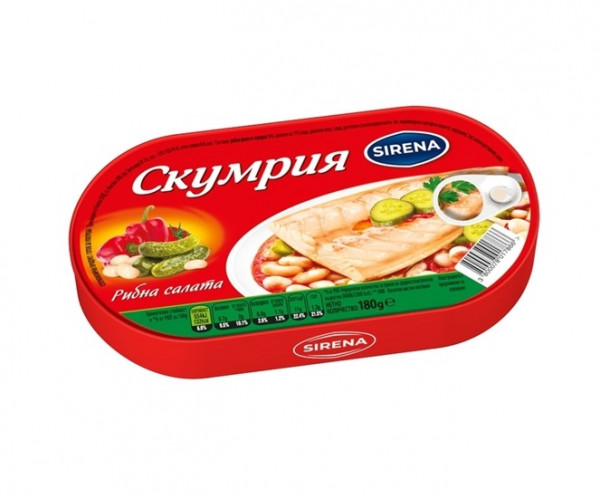 консерва сирена скумрия филе рибна салата 180гр