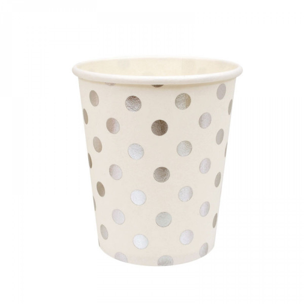 чаши парти на лускави точки 10бр в плик различни цветове