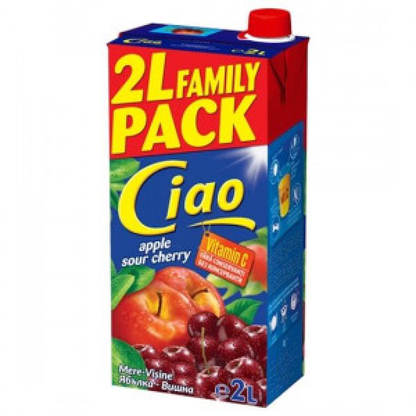 сок чао ябълка и вишна 2л