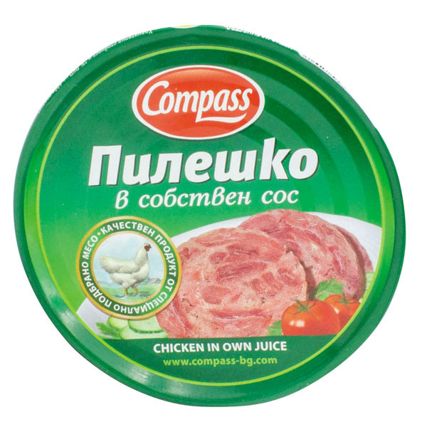 консерва компас пилешко в собствен сос 180 гр
