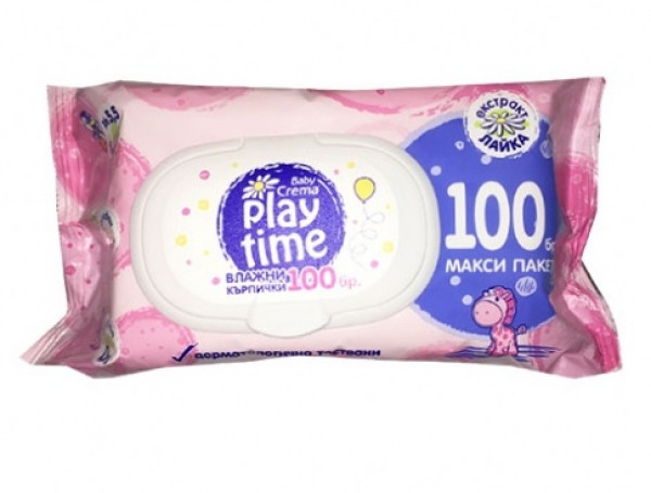 мокри кърпи плей тайм 100бр кут