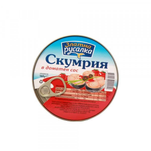 скумрия златна русалка в доматен сос 160 гр