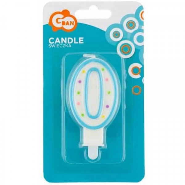 свещи сини числото 0