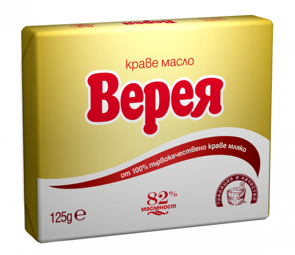 краве масло верея 82%масленост 125гр.