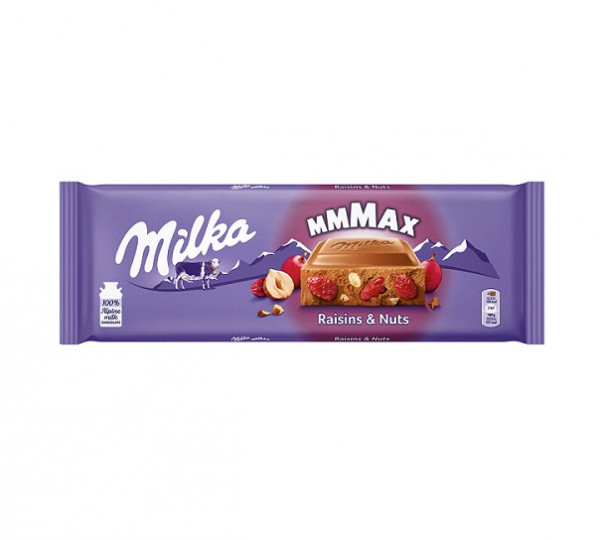 шоколад милка стафида и парченца лешници 270гр