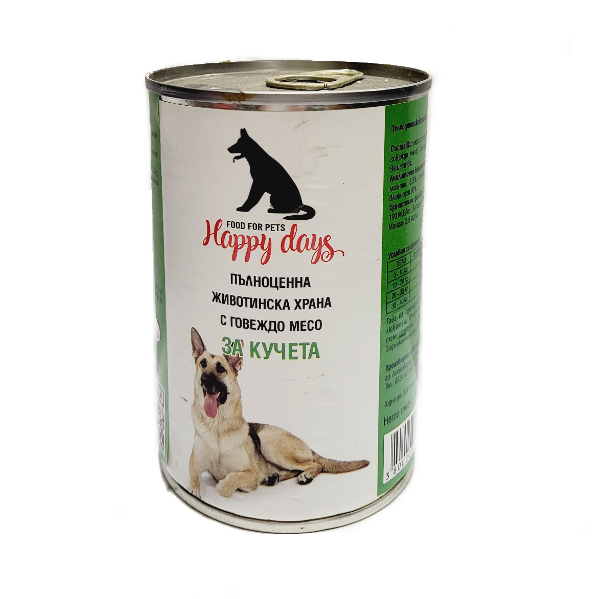 Happy Days консерва кучешка храна с говеждо месо - 0,415 гр.