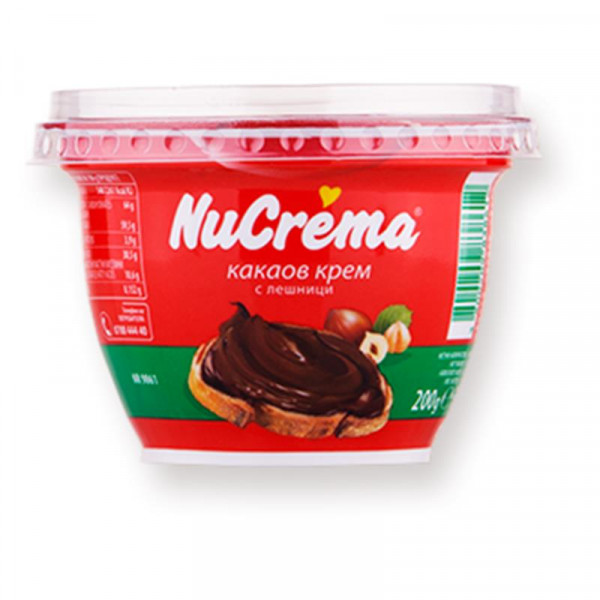 течен шоколад нукрема с какаов крем 200гр.