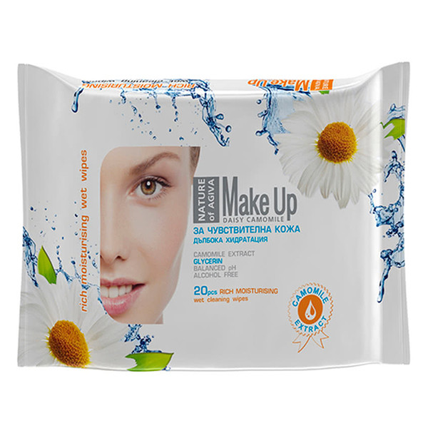 Мокри Кърпи с Капак За Чувствителна Кожа Агива - 20бр.
