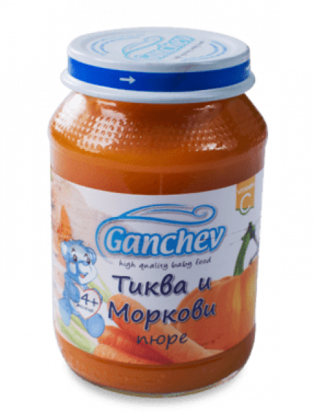 пюре ганчев тиква и моркови 190гр.