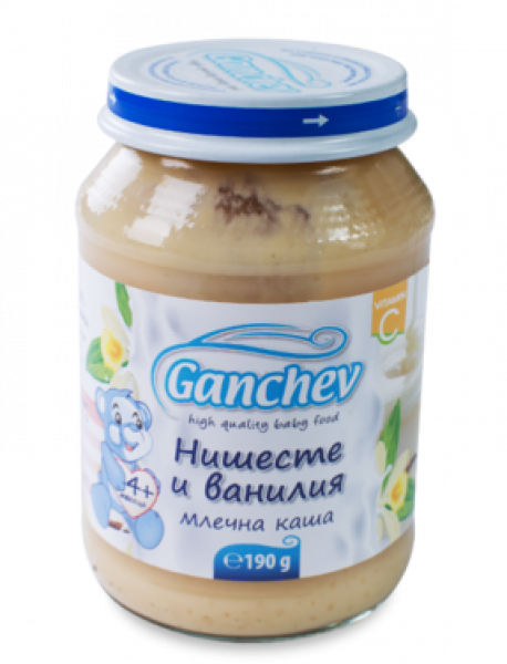 пюре ганчев млечна каша нишесте ванилия 190гр.