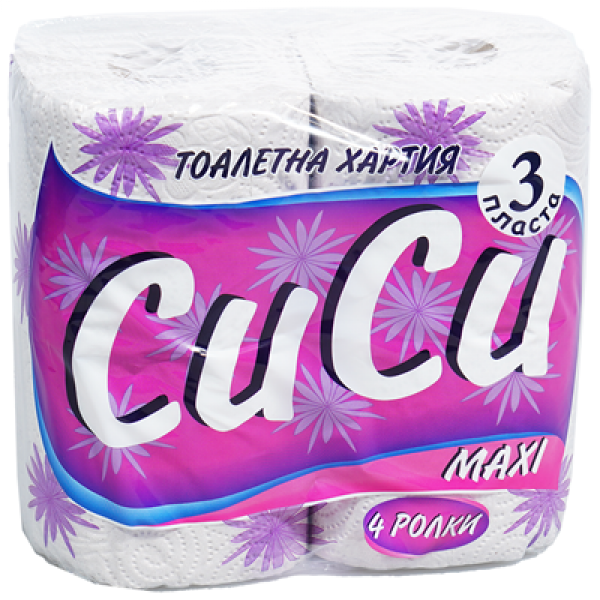 тоалетна хартия сиси 3 пластова 4бр.