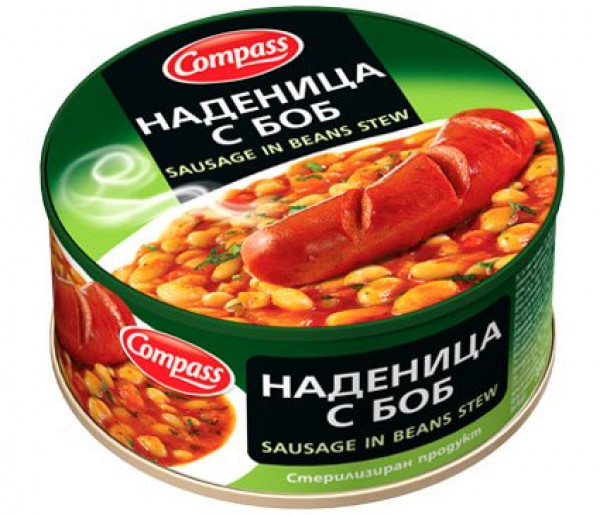 консерва компас наденица с боб 300 гр