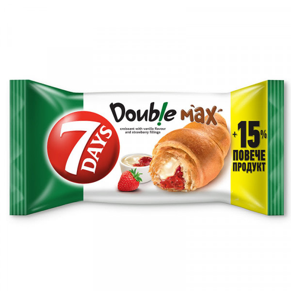 кроасан 7 дейс дабъл макс с ванилия и ягода 92гр.