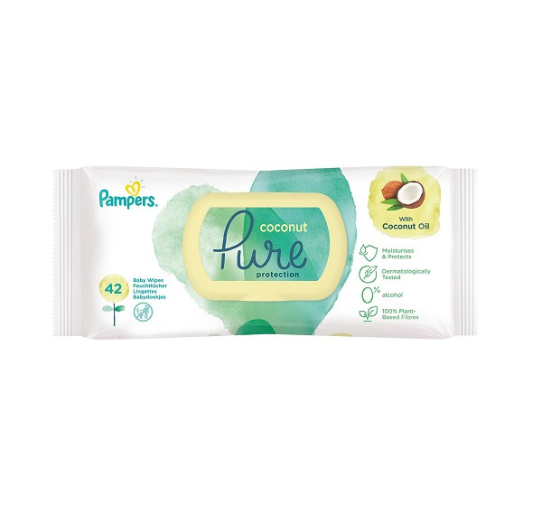 мокри кърпички с капак памперс  пюр 42 бр