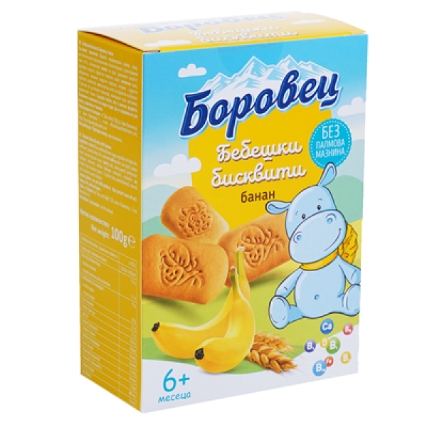 бисквити боровец детски с банан 100гр