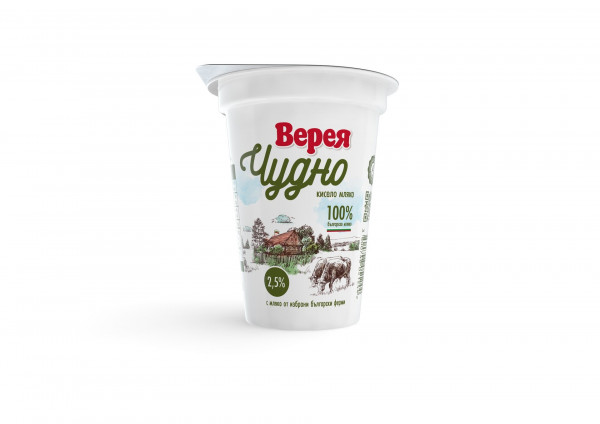 кисело мляко верея чудно 2,5% 400гр.