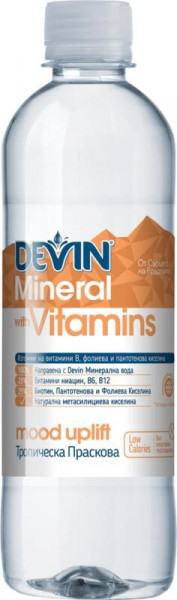 минерална вода девин с витамини тропическа праскова 425мл