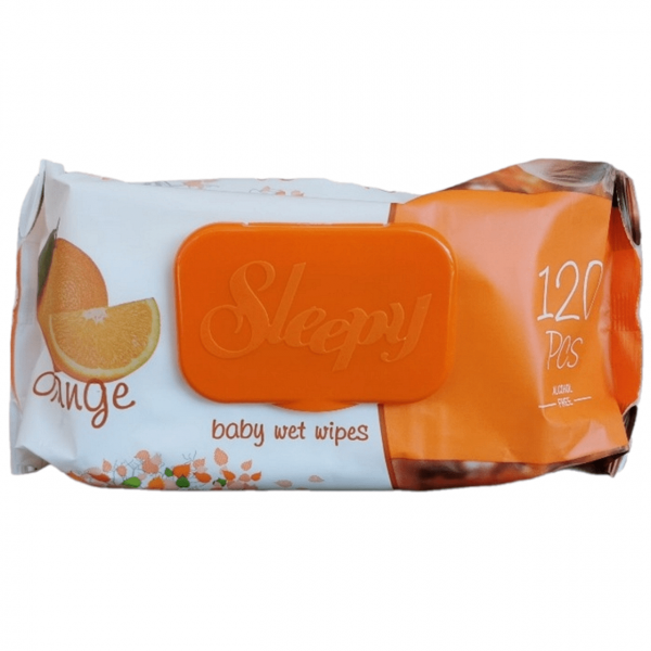 мокри кърпички 120 бр. с капак sleepy портокал