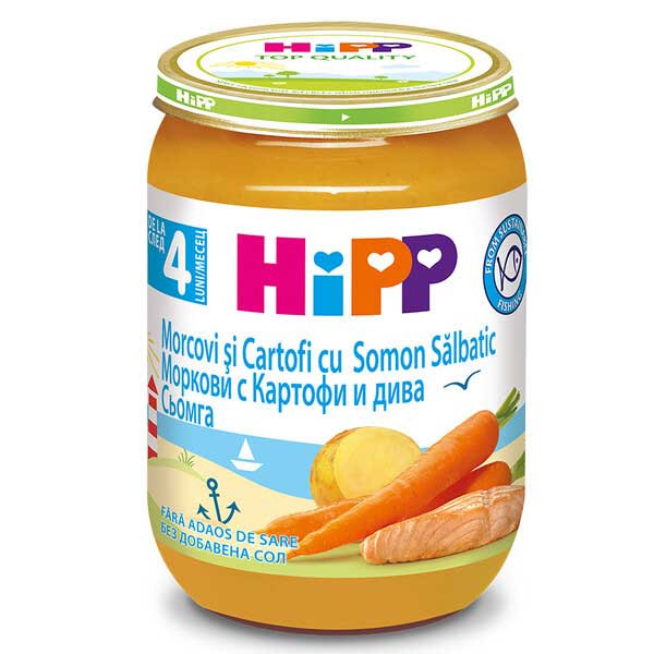 пюре био хип моркови картофи и дива сьомга 190гр