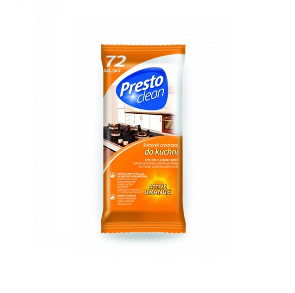 мокри кърпи за почистване на кухня престо клийн 72 бр.