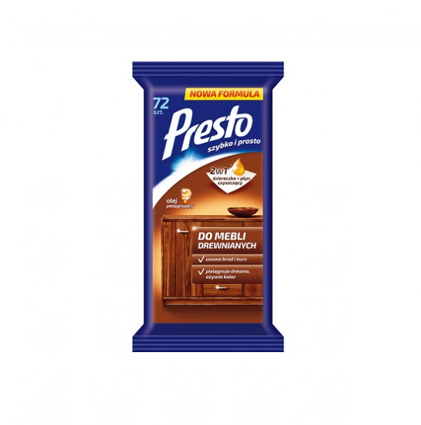 мокри кърпи започистване на мебели престо клийн 72 бр.