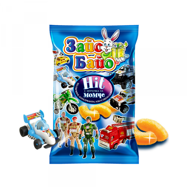 снакс зайо байо с играчка за момче 50гр.