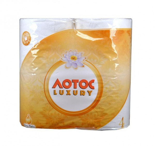 тоалетна хартия лотос 3 пластова луксозна 4бр.