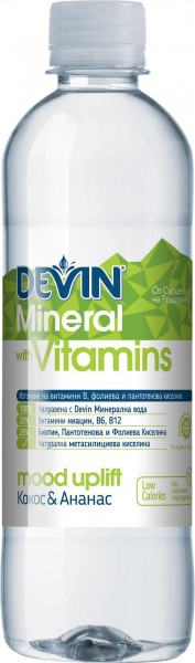 минерална вода девин с витамини кокос и ананас 425мл