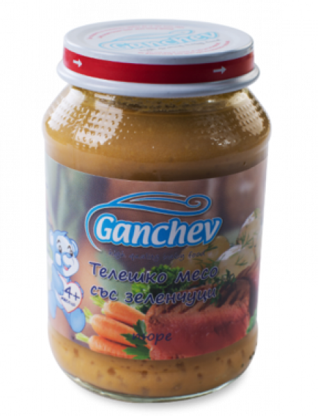 пюре ганчев телешко със зеленчук 190гр.