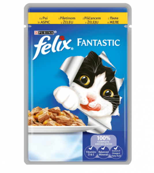 храна за котки фантастик с пиле 85гр.