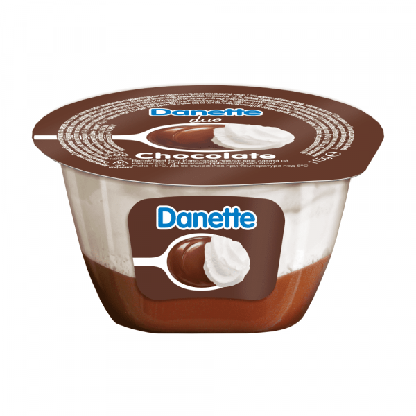 млечен десерт данет дуо  шоколад 115гр.