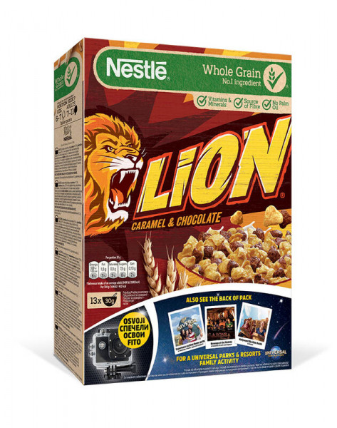 зърнена закуска нестле лайън карамел и шоколад 400гр.
