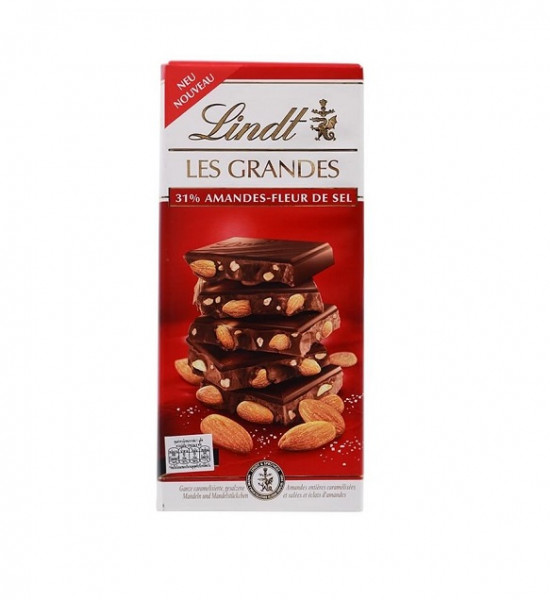шоколад линдт гранд бадем и морска сол 150гр.