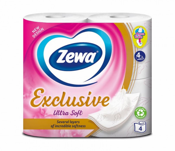 тоалетна хартия зева де лукс бяла 4 бр