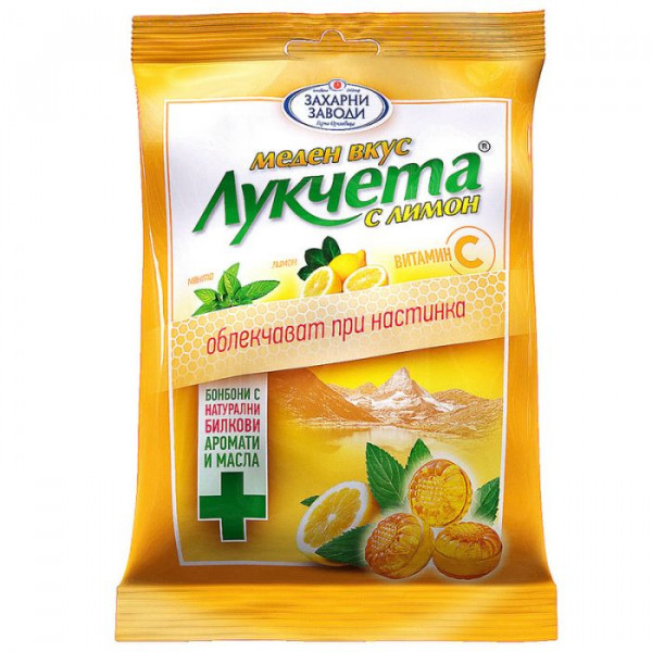 бонбони билкови лукчета с мента и лимон 85гр.