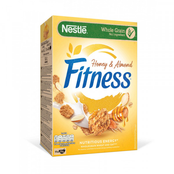 зърнена закуска фитнес с мед и бадеми 355гр.