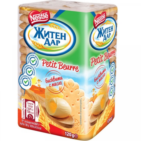 бисквити нестле житен дар петит бьор 120гр.