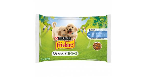 храна за кучета фрискас с пиле и моркови 4х100гр