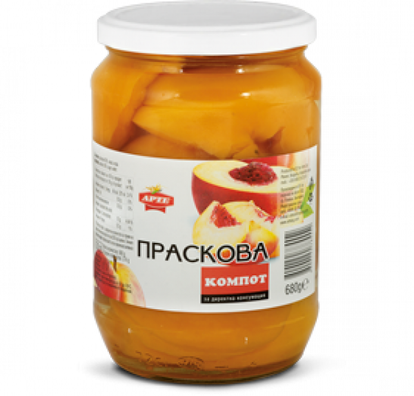 компот праскови арте 680гр буркан