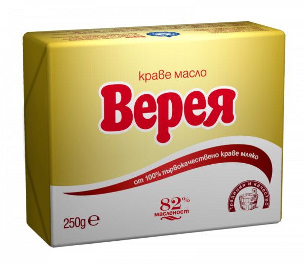 краве масло верея 82%масленост 250гр.